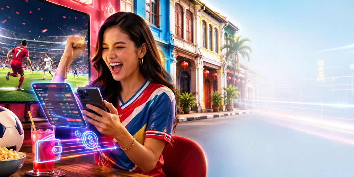 Peminat sukan menonton acara sambil bermain slot di telefon